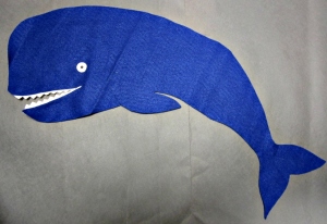  All the characters are backed on black felt except for the mondo-huge-o version of the whale that I made.